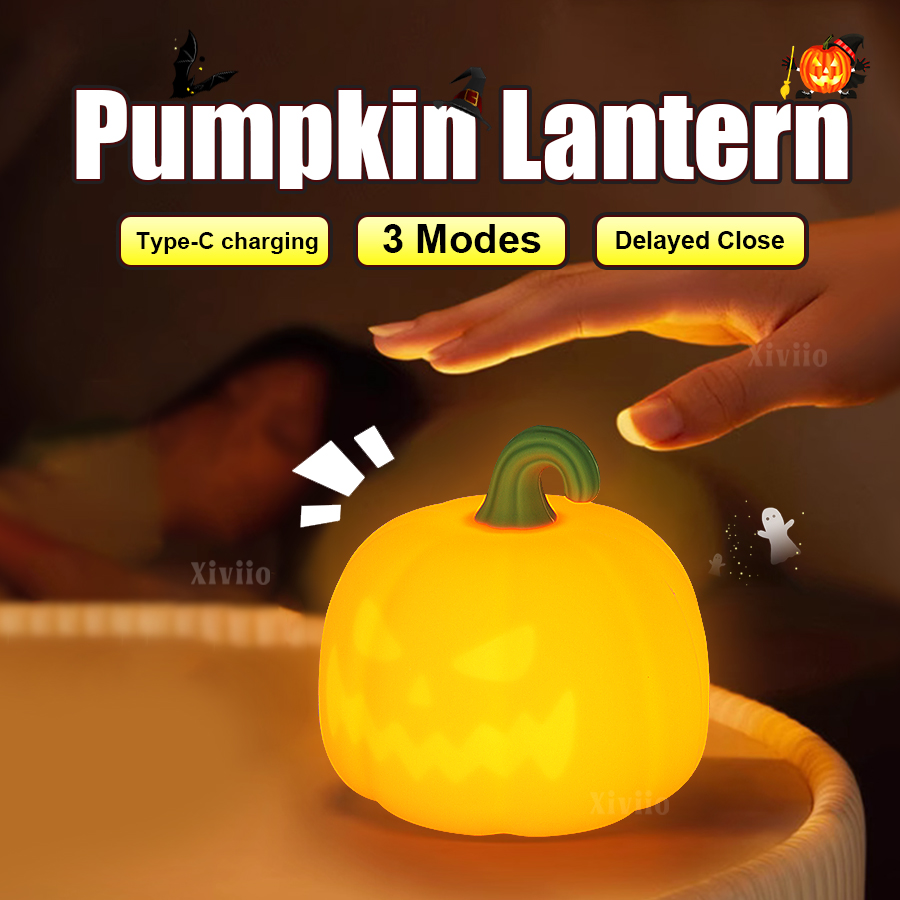 Outdoor Lighting Halloween - Halloween-Kürbislampe, superweiche Silikon-Kürbislampe, Kinderspielzeug, Geschenke, sicher,