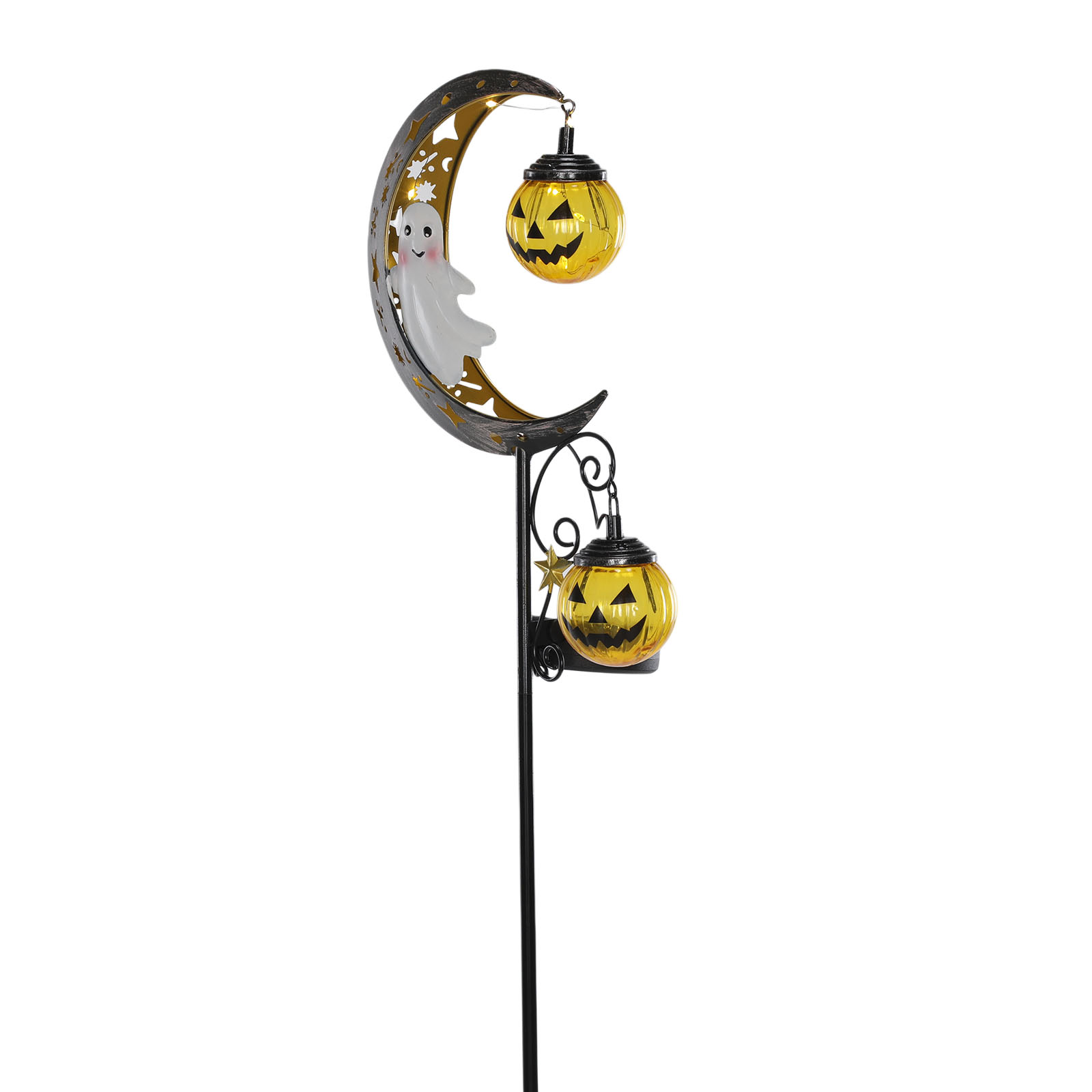 Outdoor Lighting Yard Stakes - Solar-Halloween-Mond-Schädel-Geister-Pfahllichter Kürbis-Sterne Garten Rasen Wege Hof