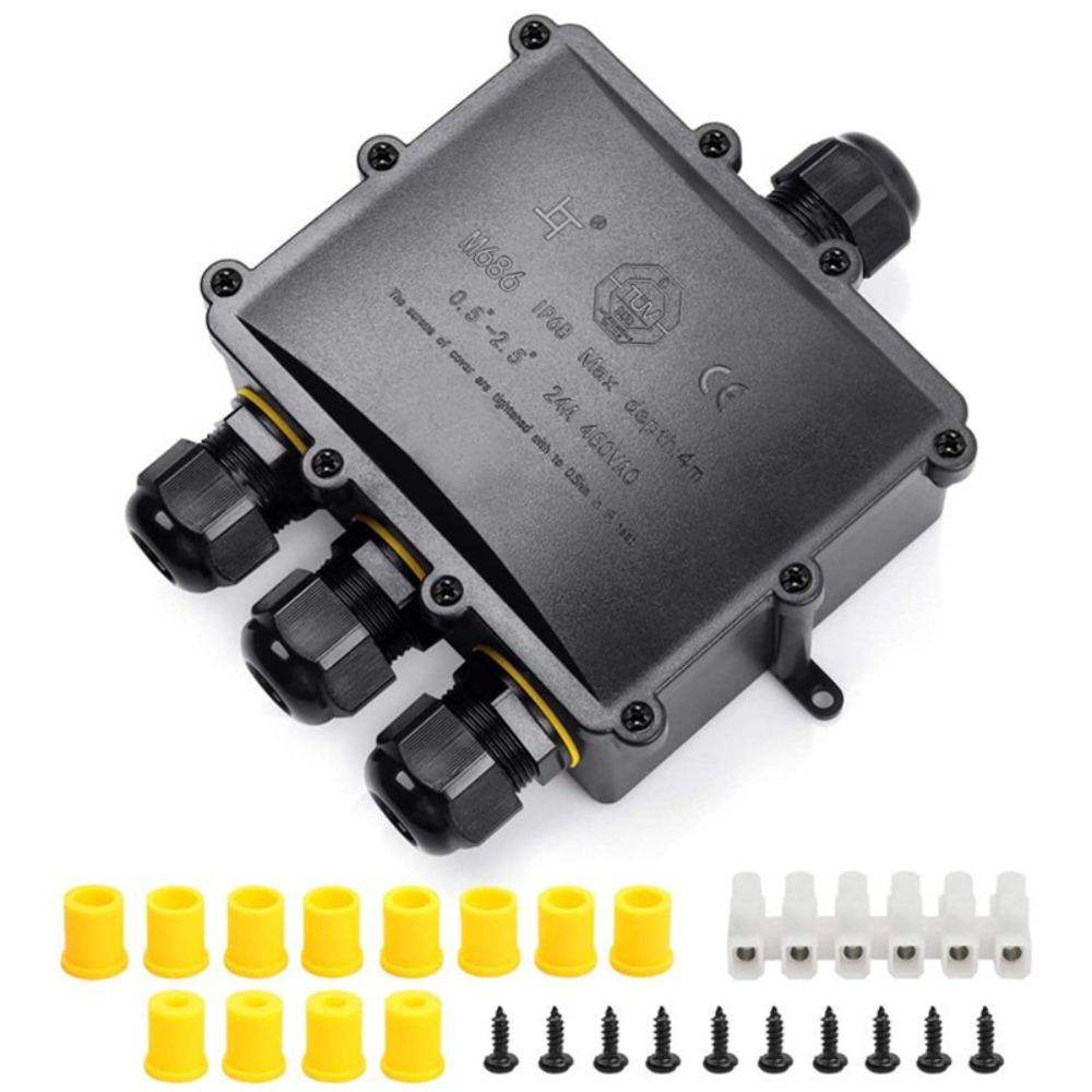 Outdoor Lighting Junction - 4Way 1In3Out IP68 Wasserdicht 4-14mm Solar