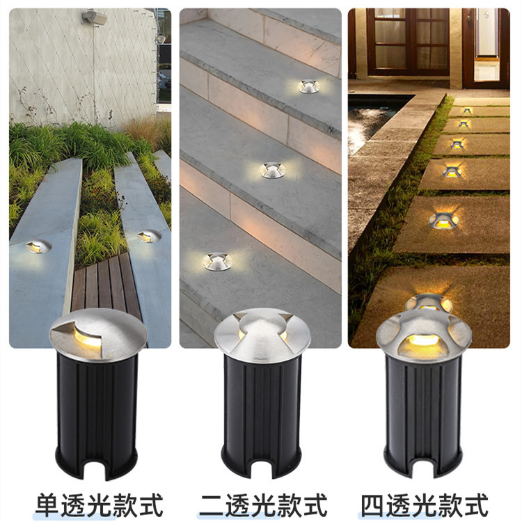 Outdoor Lighting Waterproof - Garten-Bodenleuchte, wasserdichte LED-Wegeleuchte, Treppenstufen-Spotlight für den