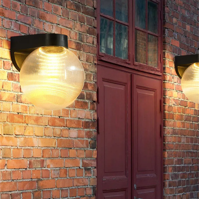 Outdoor Lighting Lux - Sphärische Außenwand leuchte ip65 wasserdichte milchige