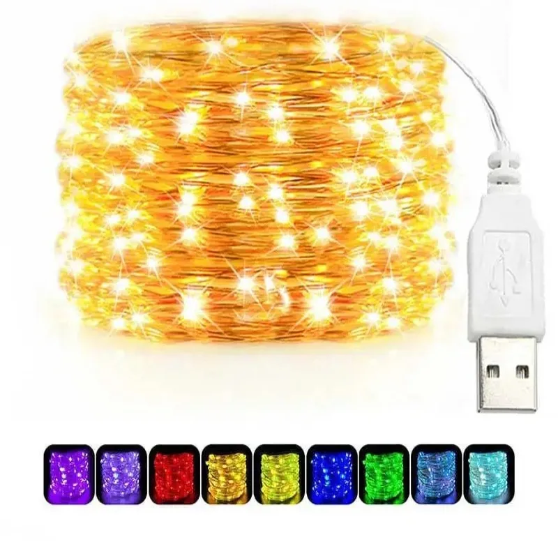 Outdoor Lighting Sconce - USB LED Lichterketten Kupfer Silber Draht