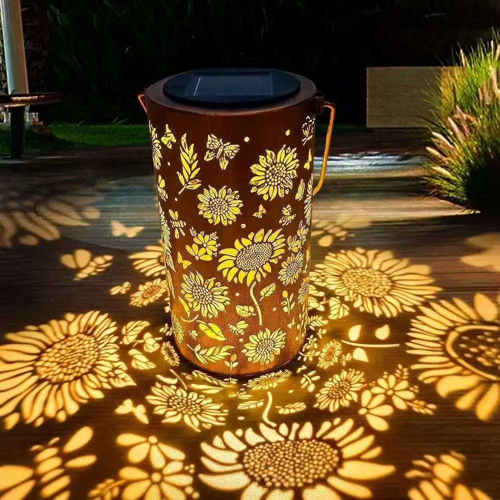 Outdoor Lighting Waterproof - Sonnenblumen-Licht und Schattenleuchte, Wasserdichte Außenleuchte, Solarbetrieben