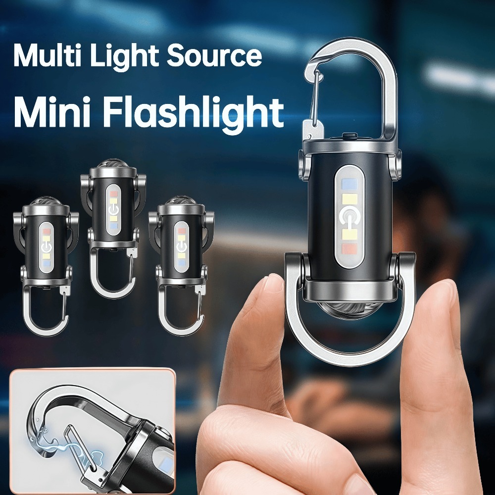 Outdoor Lighting Waterproof - Tragbare Schlüsselanhänger-Leuchte Mini-Taschenlampe Wiederaufladbar Wasserdicht COB-Arbeitslampe