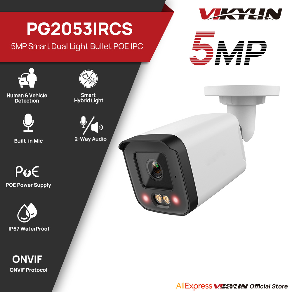 Outdoor Lighting Mains Powered - VIKYLIN IP-Überwachungskamera 5MP Smart Dual Light