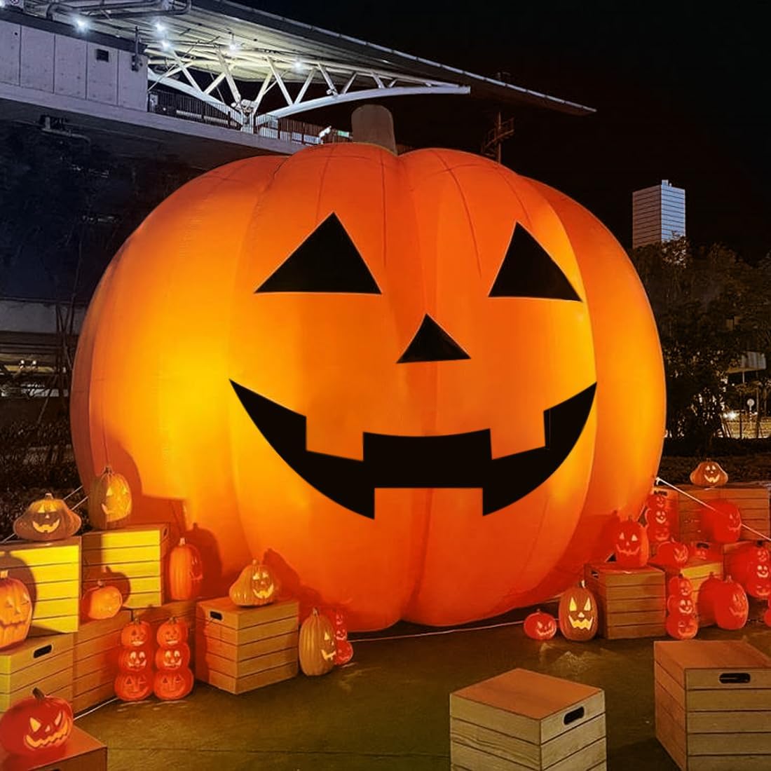 Outdoor Lighting Halloween - Riesige 10-Fuß-Halloween-Kürbis-Dekorationen, wasserdicht, mit Luftgebläse und