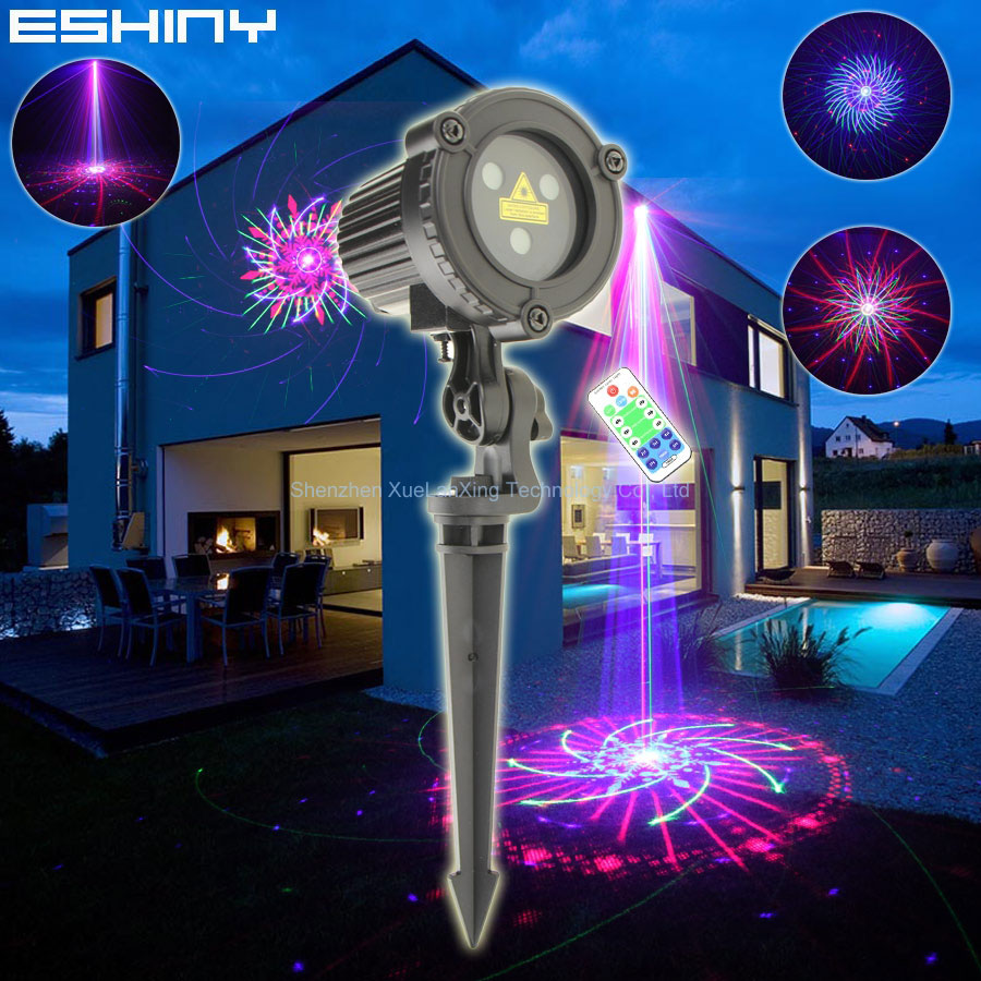 Outdoor Lighting Sconce - Eshiny rgb laser landschafts licht bewegend