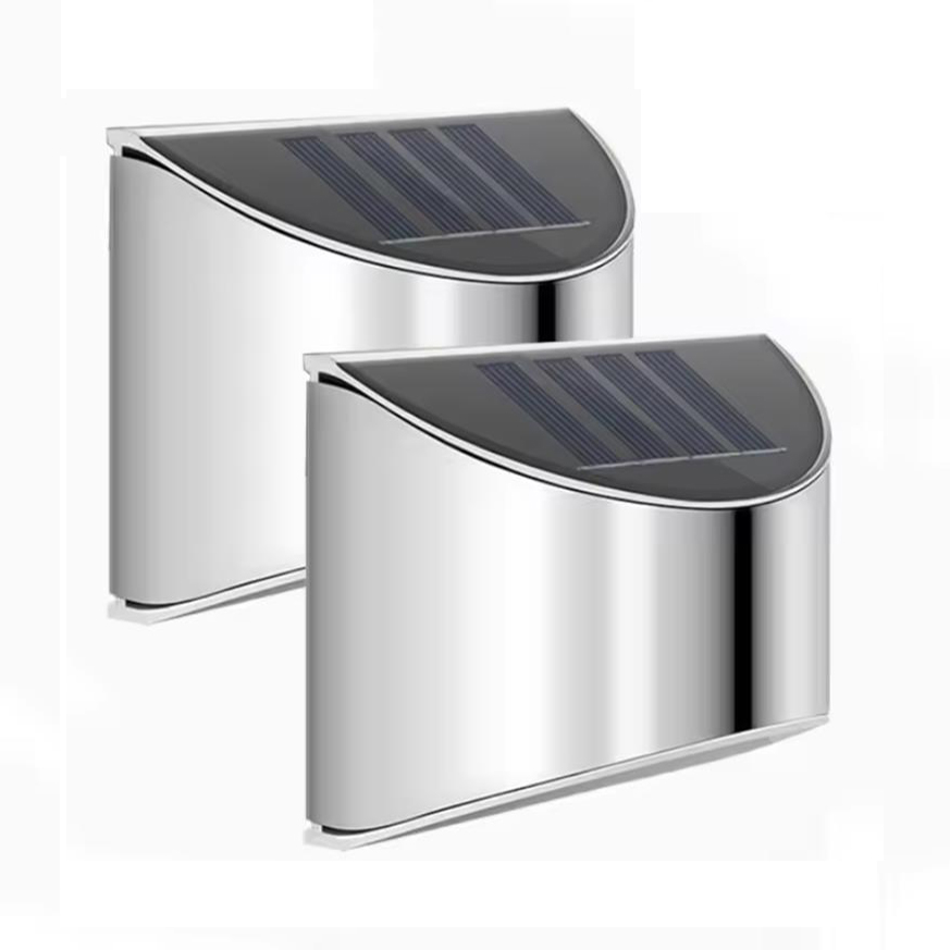 Outdoor Lighting Lux - 2Pcs Solar Garten Licht Edelstahl Hof