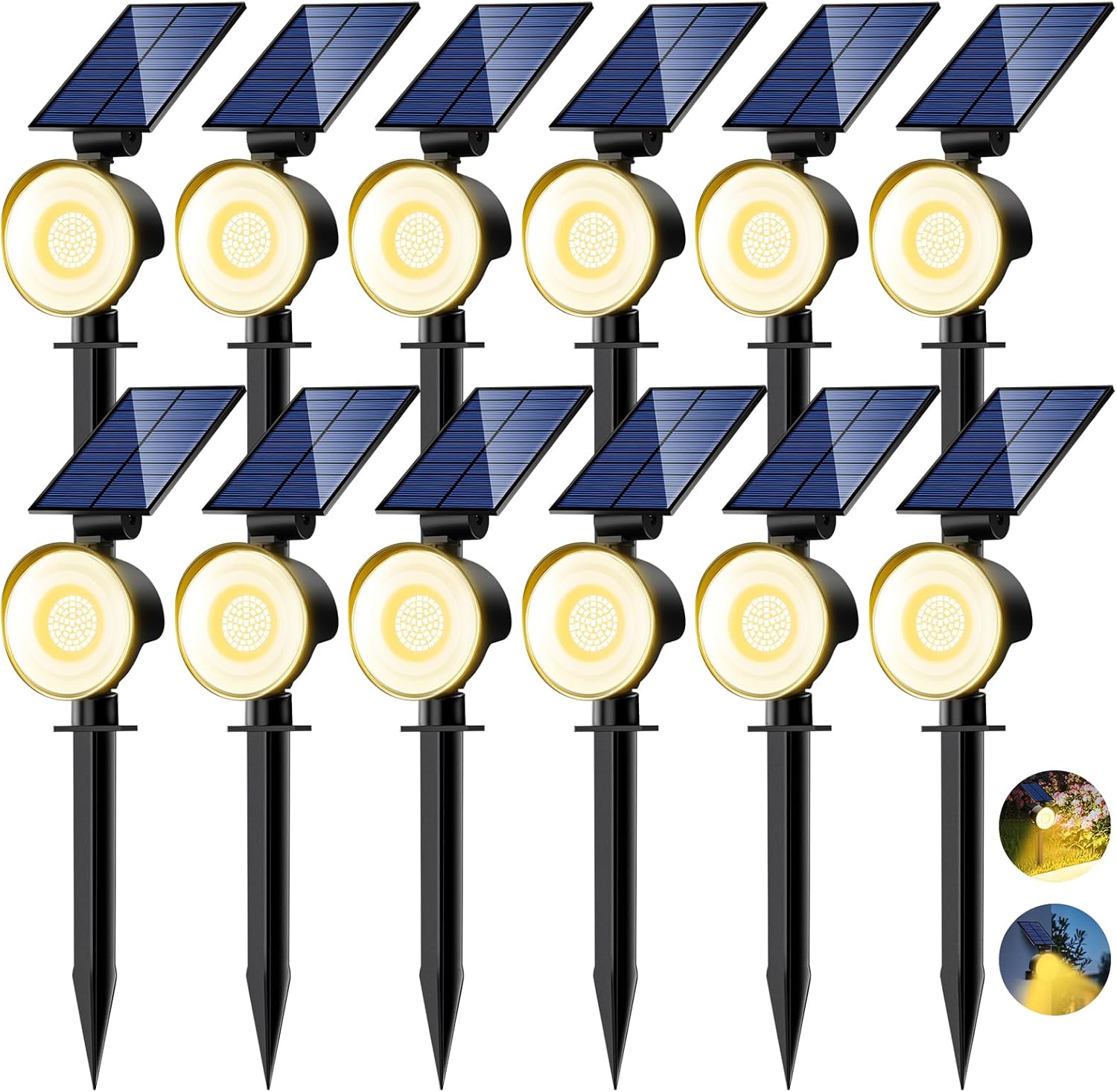 Outdoor Lighting Solar Panel - Solar-Spotlights für den Außenbereich, wasserdicht, warmweiß,