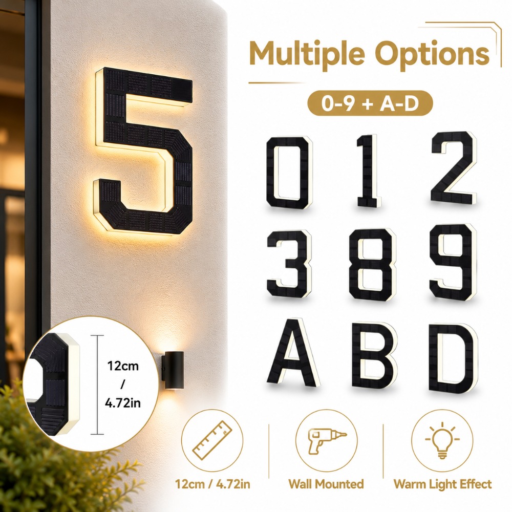 Solarbetriebene LED-Hausnummer – Outdoor Lighting Front Yard Bewertung und Preis