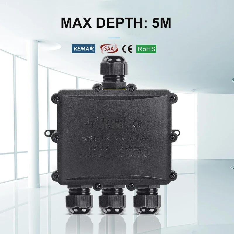 4Way 1In3Out IP68 Wasserdicht  – Outdoor Lighting Junction Bewertung und Preis