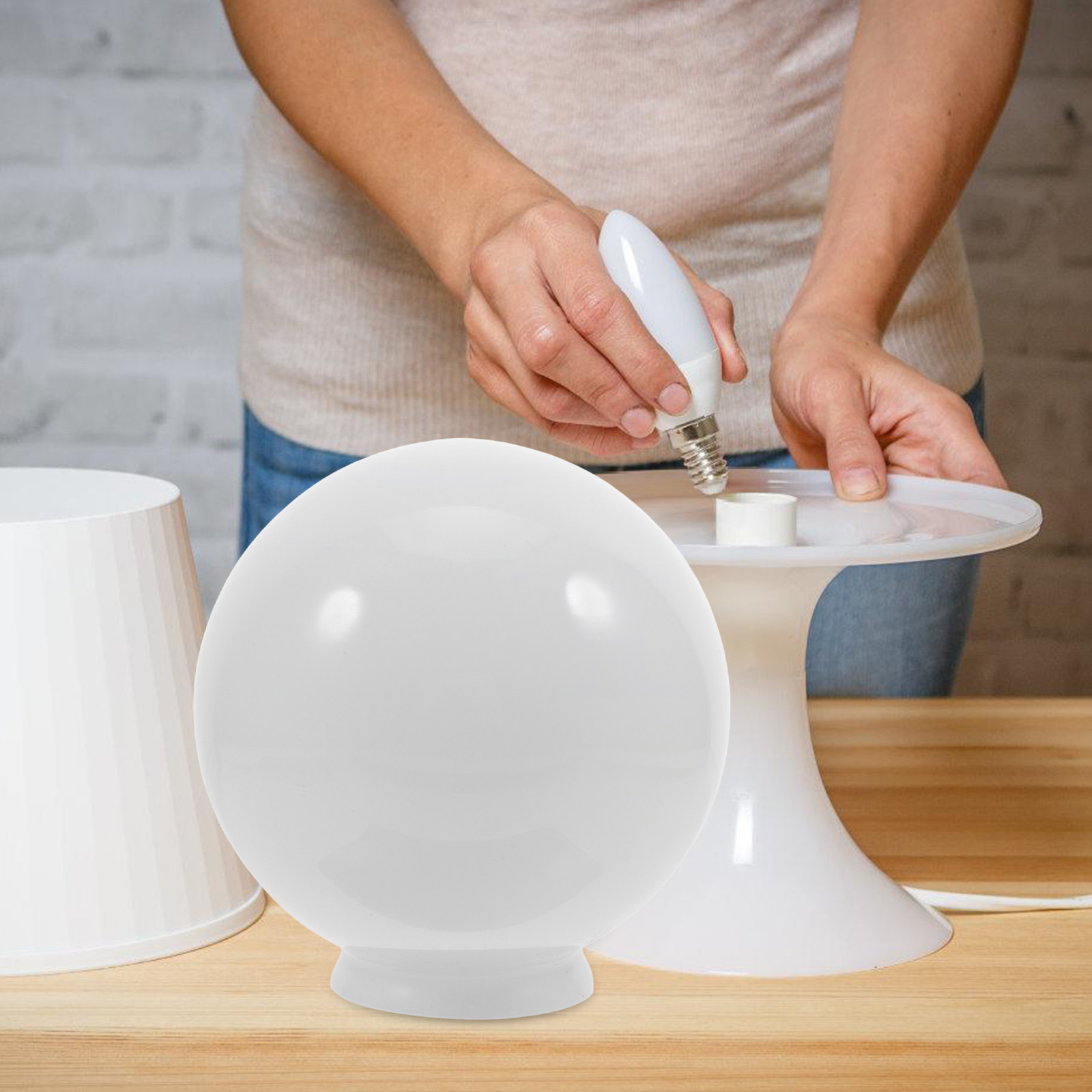 Runder Opalweißer Glaslampensc – Outdoor Lighting Glass Replacement Bewertung und Preis