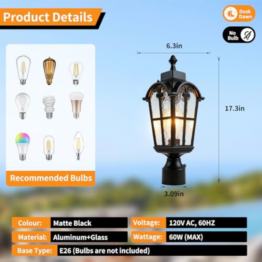 Sensor-Außenpfostenleuchten, w – Outdoor Lighting Waterproof Bewertung und Preis