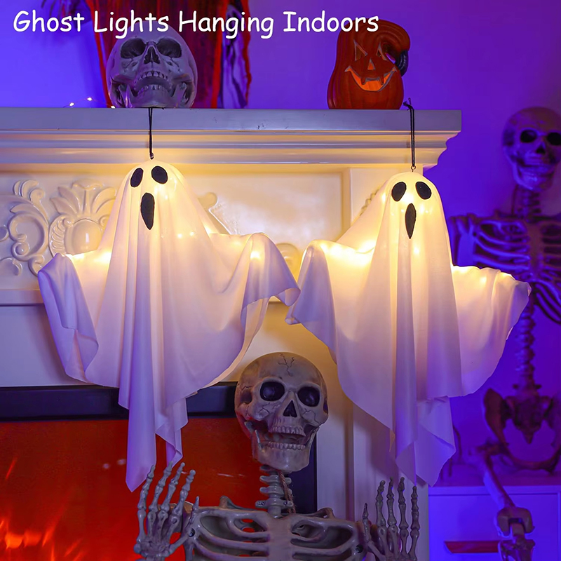 2 Stück Halloween-Hängegeister – Outdoor Lighting Front Yard Bewertung und Preis