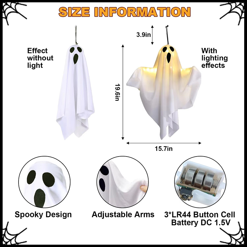 2 Stück Halloween-Hängegeister – Outdoor Lighting Front Yard Bewertung und Preis