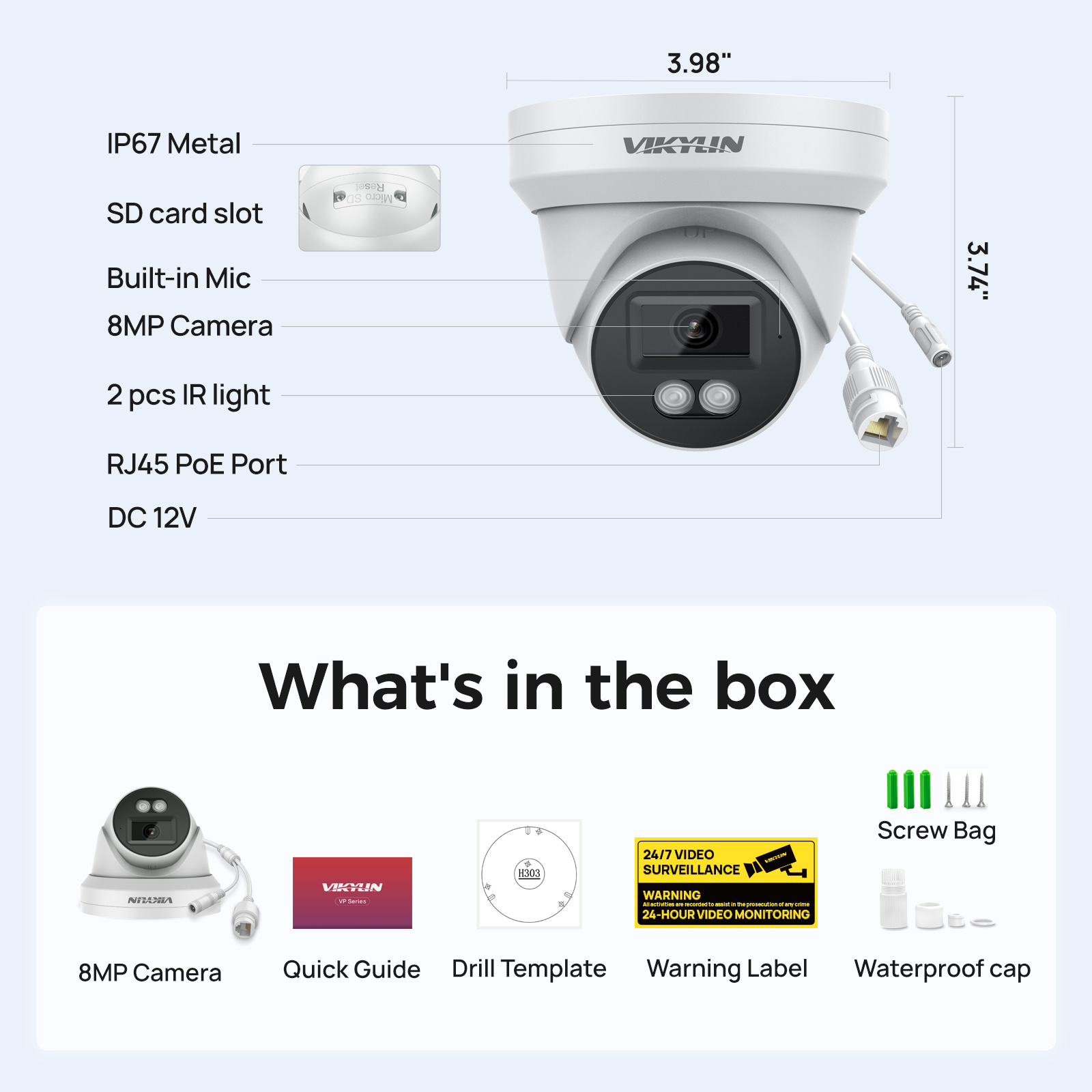 VIKYLIN 8MP HD IP-Sicherheitsk – Outdoor Lighting Mains Powered Bewertung und Preis