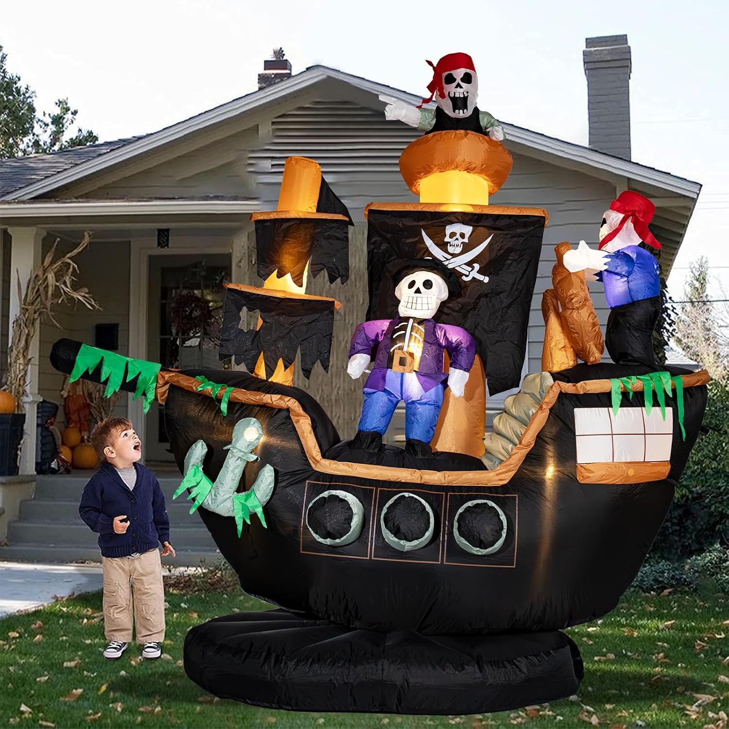 Aufblasbare Piratenschiff-Deko – Outdoor Lighting Front Yard Bewertung und Preis