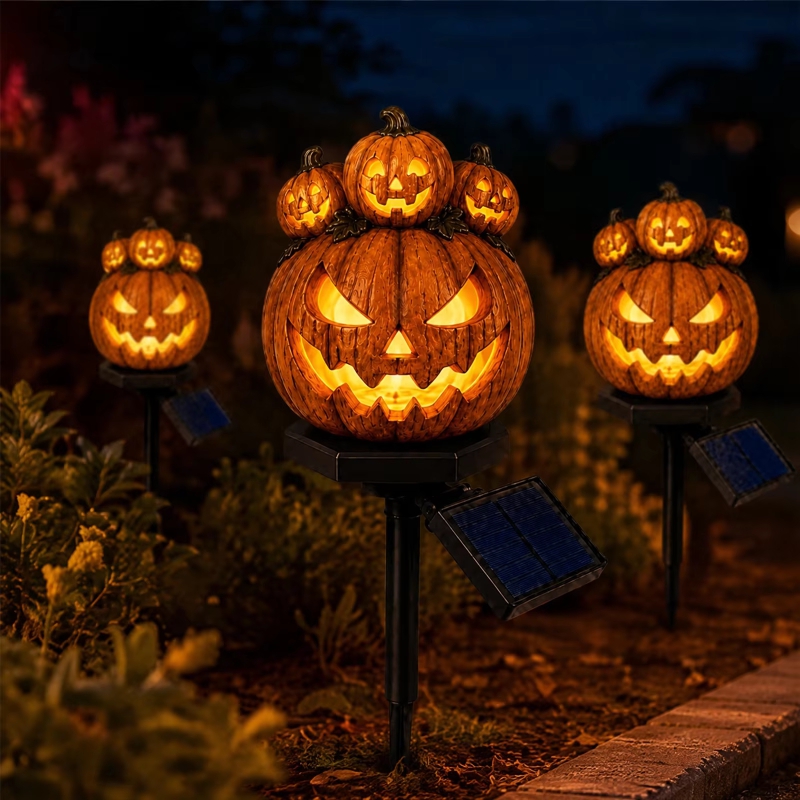 Solarbetriebene Halloween-Kürb – Outdoor Lighting Yard Stakes Bewertung und Preis