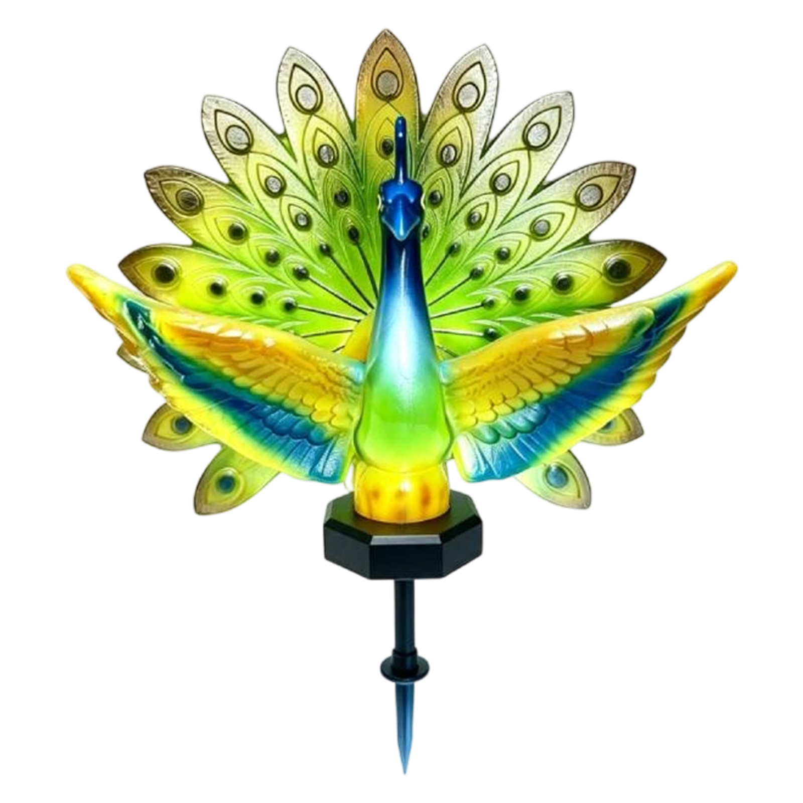 Pfauen-Solar-Pflanzenskulptur  – Outdoor Lighting Yard Stakes Bewertung und Preis